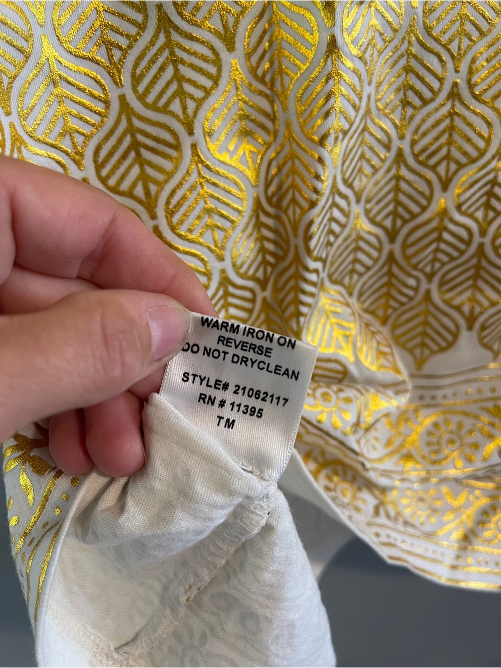 Tory Burch White & Gold Metallic leaf print tank Size S - Picture 7 of 7